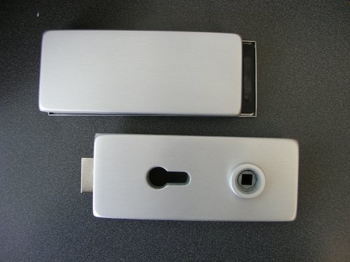 Brushed Aluminium Locking Latchset for Interior Glass Doors by Protech Direct